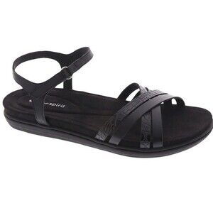 Easy Spirit Womens 7.5 M Black Crocodile Strappy Sandals NIB SO0